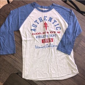 Authentic Gold’s Gym Baseball Tee Size Small